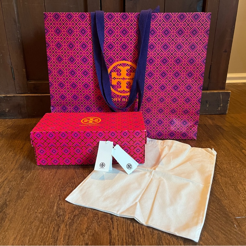 Authentic Tory Burch Shopping Bag, Shoebox, and Dustbag